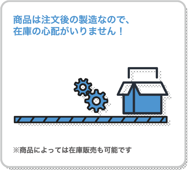 商品は注文後の製造なので、在庫の心配がいりません！